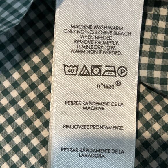 Ralph Lauren Button Down Shirt. Large. Green Gingham. Long Sleeve. Logo. Cotton - Picture 6 of 12